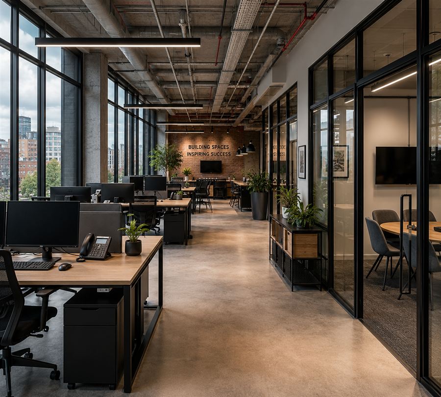 Modern open-plan office fit-out completed by Zonex Group commercial fit out contractor