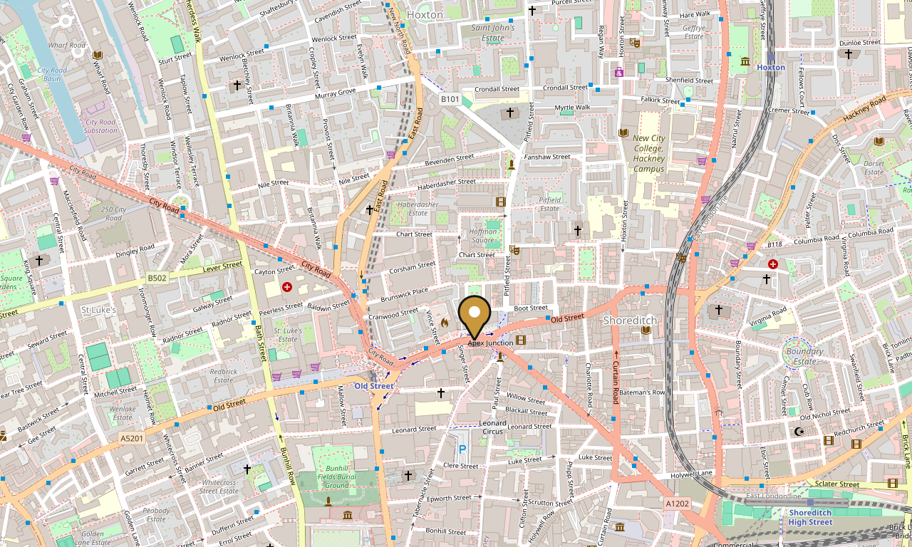 Map showing Zonex Group's office location at 86-90 Paul Street, London, EC2A 4NE